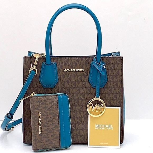 MICHAEL KORS MERCER MEDIUM MESSENGER CROSSBODY BAG & MEDIUM ZIP AROUND W… - Picture 2 of 16